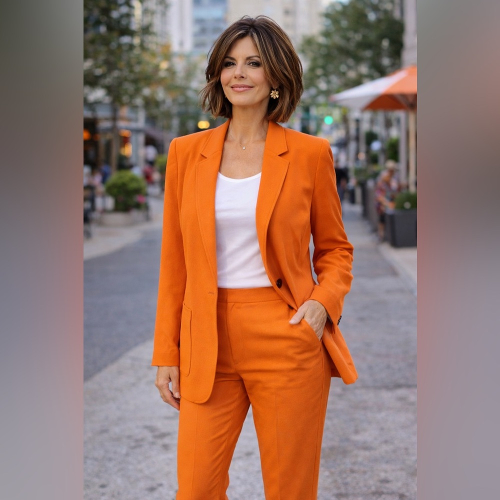 The Limited Orange Blazer & Pants Suit